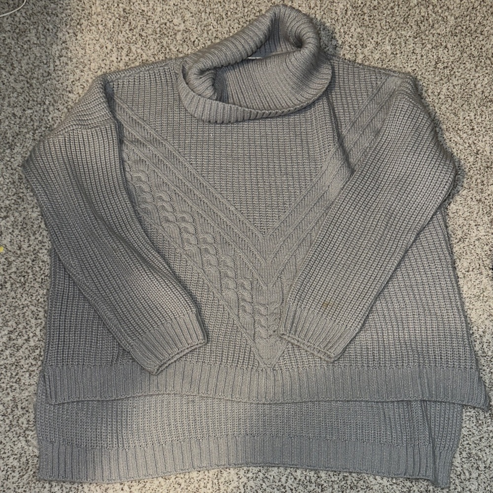 Miss Selfridge Gray Cowl Neck Sweater